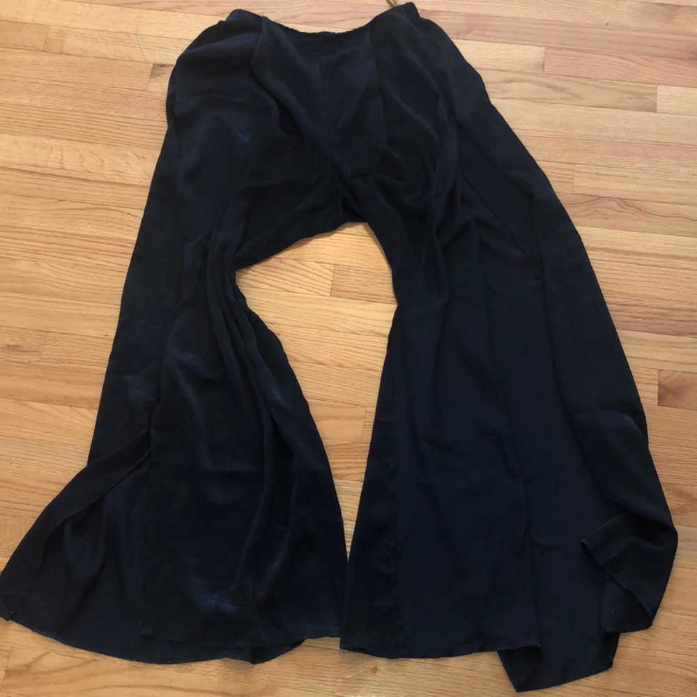 Navy blue naked wardrobe side slit pants